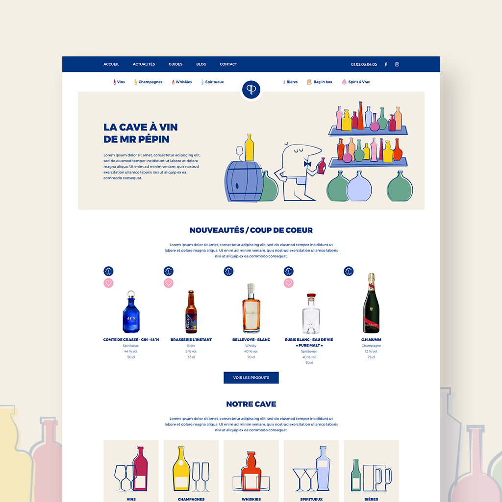 Création d'une Site e-commerce avec un personnage Mr Pépin par l'agence de communication Digeek à Toulouse