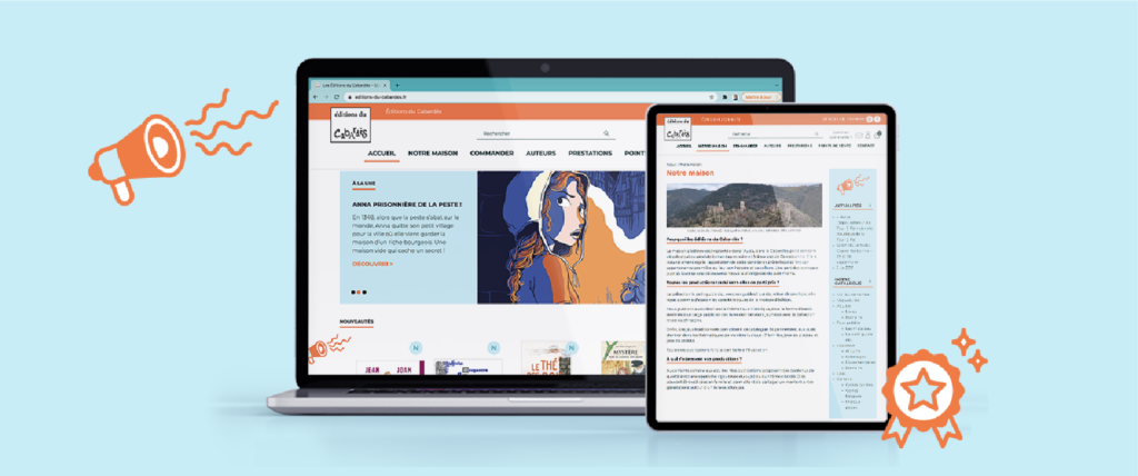 Identité visuelle et site internet pour les Éditions du Cabardès réalisés par la société Digeek