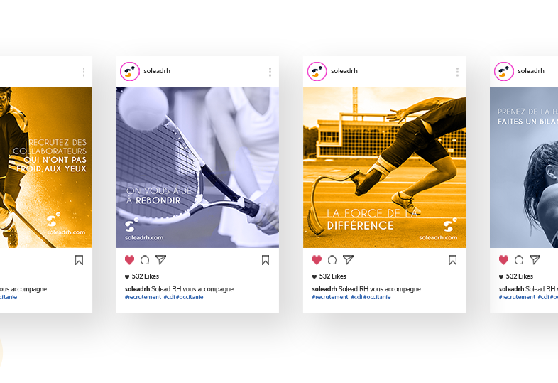 Campagnes réseaux sociaux de SoleadRH réalisés par la société Digeek
