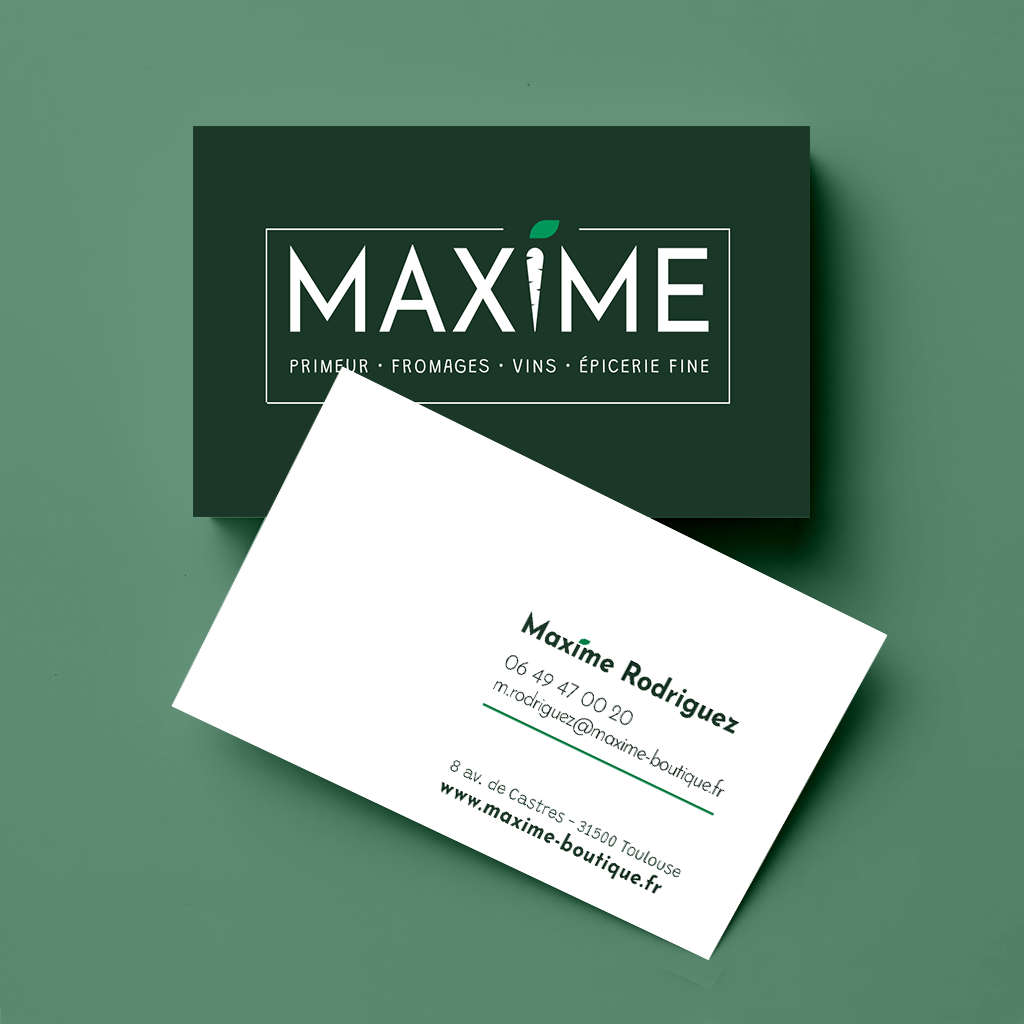 Carte de visite Maxime Primeur réalisée l'agence de communication DIGEEK, basée à Toulouse