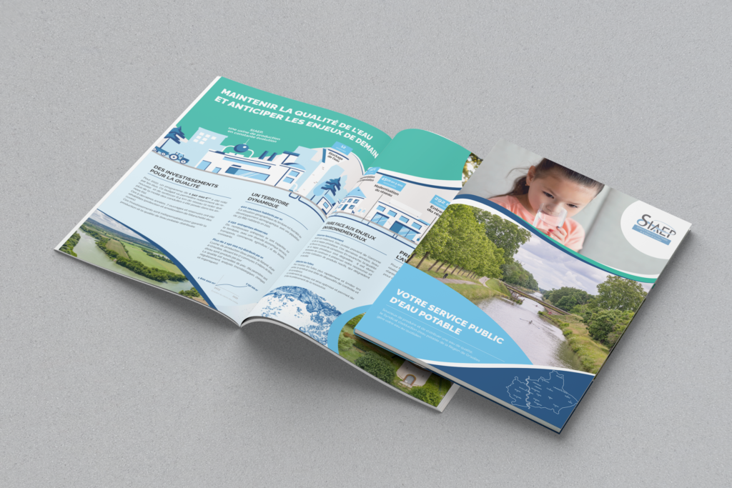 Plaquette avec illustrations de Veolia, réalisée par la société Digeek