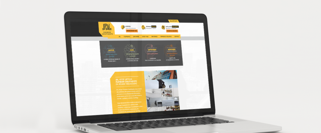 Site internet vitrine de JDL Plombier-chauffagiste réalisé par l'agence de communication DIGEEK, basée à Toulouse