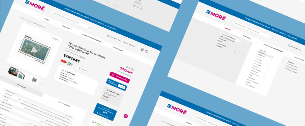 Site e-commerce et supports print de Moré réalisés par la société Digeek