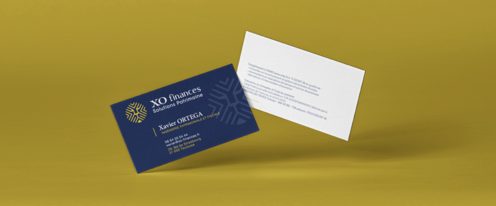 Identité visuelle et site internet de XO finances réalisés par la société Digeek