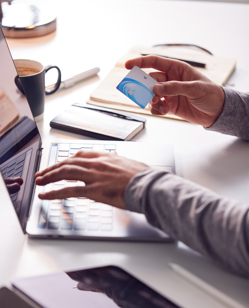 un internaute paye en ligne sur un site d'e-commerce