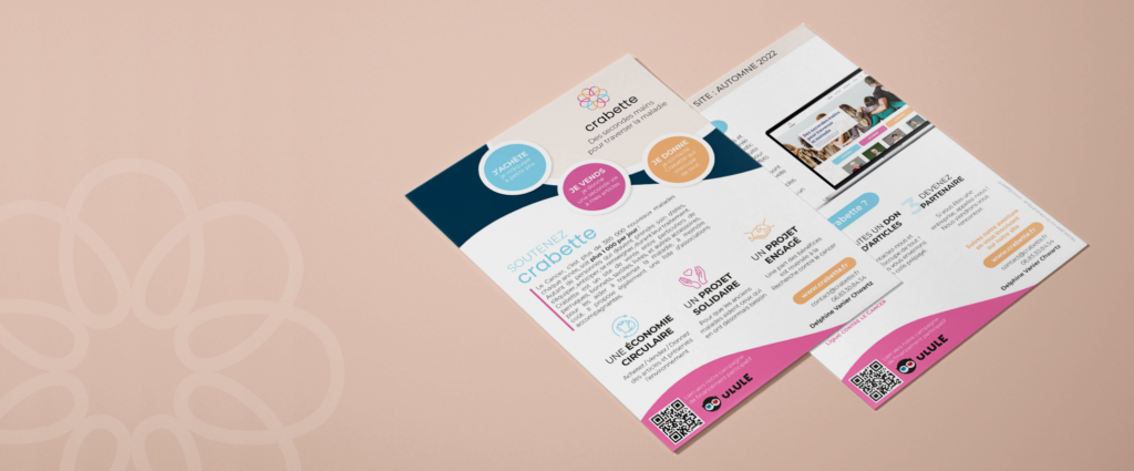 Identité visuelle, site internet et supports print pour Crabette réalisés par la société Digeek