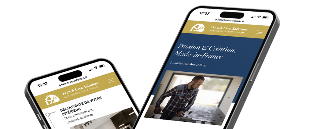 Site internet de French Crea Solutions, réalisé par la société Digeek