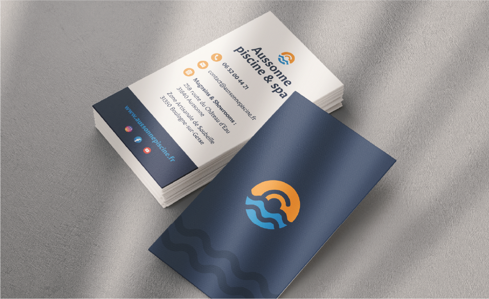 Identité visuelle de Aussonne Piscine & Spa réalisée par la société Digeek