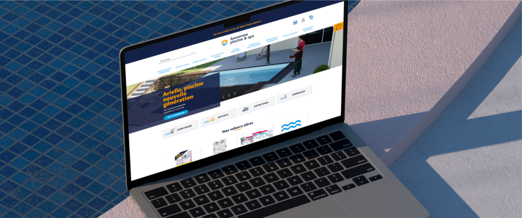 Identité visuelle, site internet, print et video de Aussonne Piscine & Spa réalisés par la société Digeek