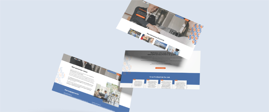 Site internet de Oui job réalisés par la société Digeek