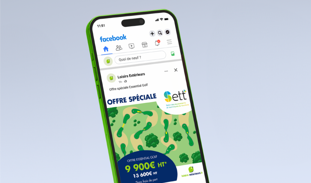 Visuels pour les réseaux sociaux de Loisirs Extérieurs réalisé par l'agence de communication Digeek