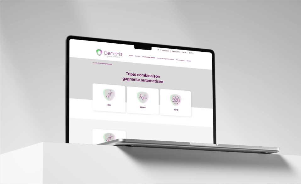 Site internet Dendris réalisé par la société Digeek