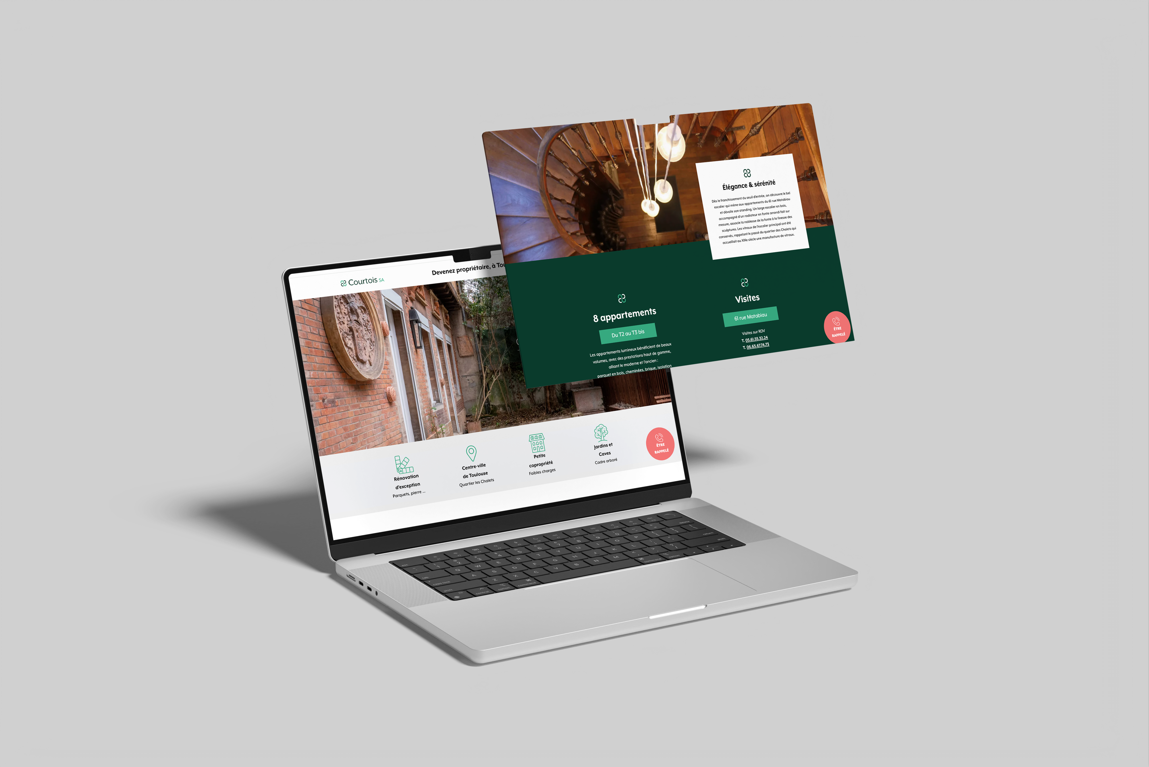 Création d'un site internet et landing page pour Courtois SA réalisé par la société Digeek