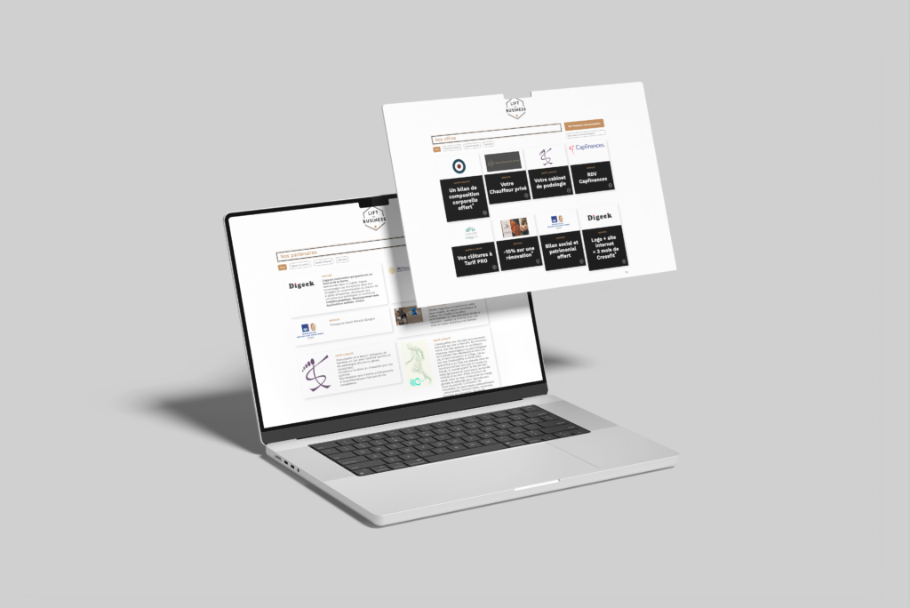 Site internet de Lift & Business, réalisé par la société Digeek
