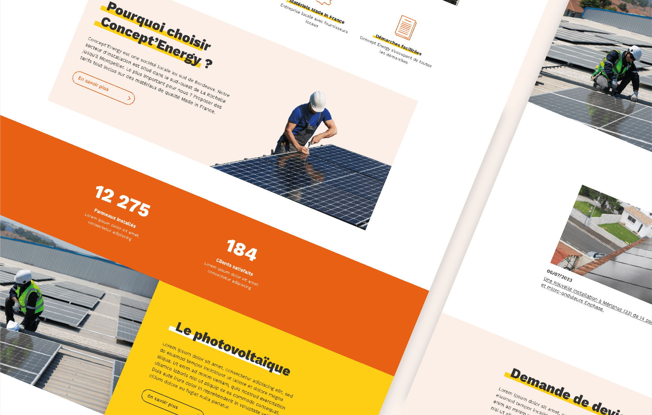 Site internet Concept' Energy réalisé par la société Digeek