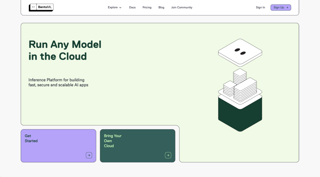 webdesign du site BentoML