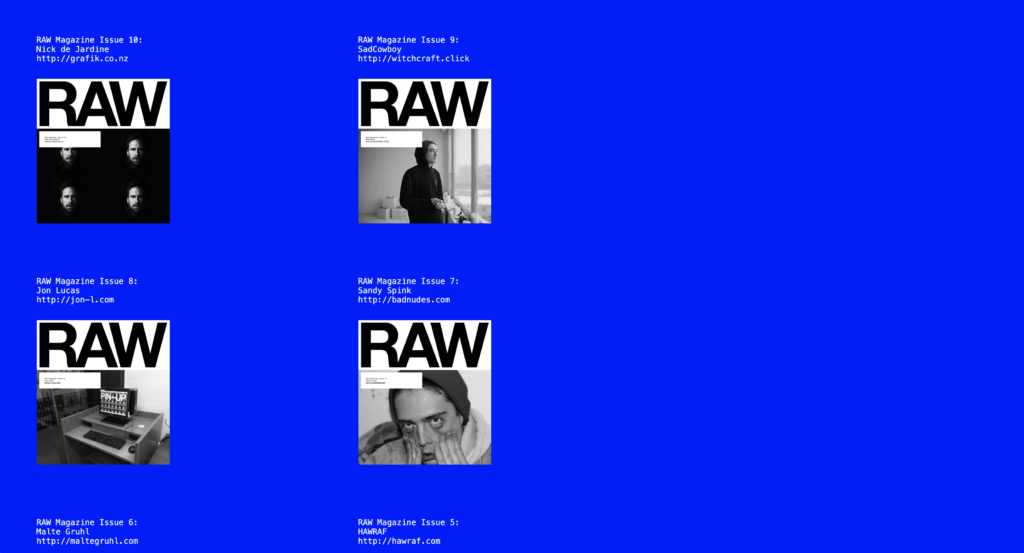 webdesign du site Raw
