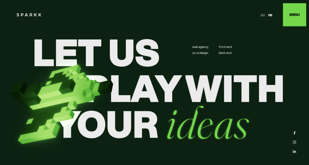 webdesign du site Sparkk