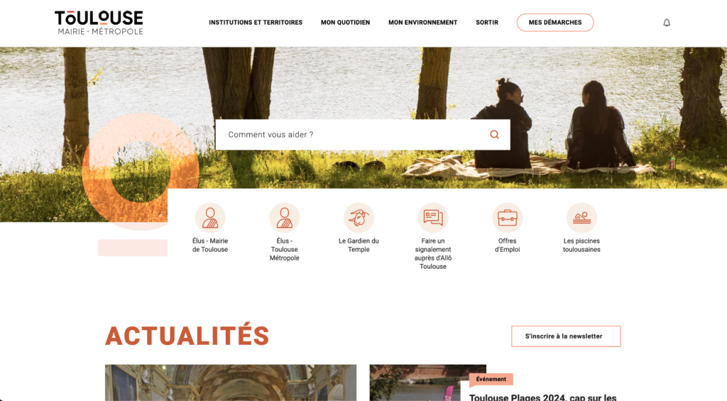 LES LIENS RAPIDES DU SITE INTERNET D'UNE VILLE