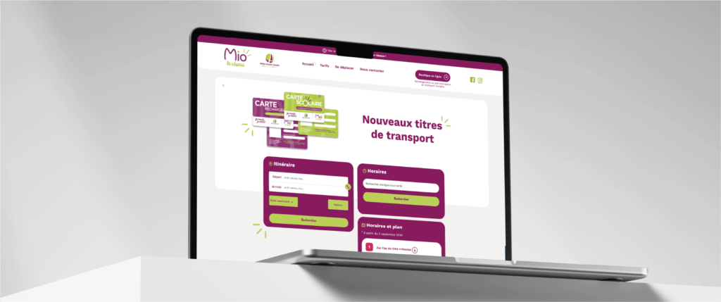 Site internet du Réseau Mio, refondu par la société Digeek