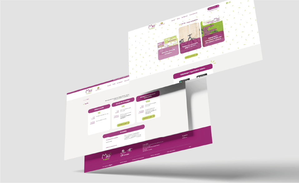 Site internet du Réseau Mio, refondu par la société Digeek