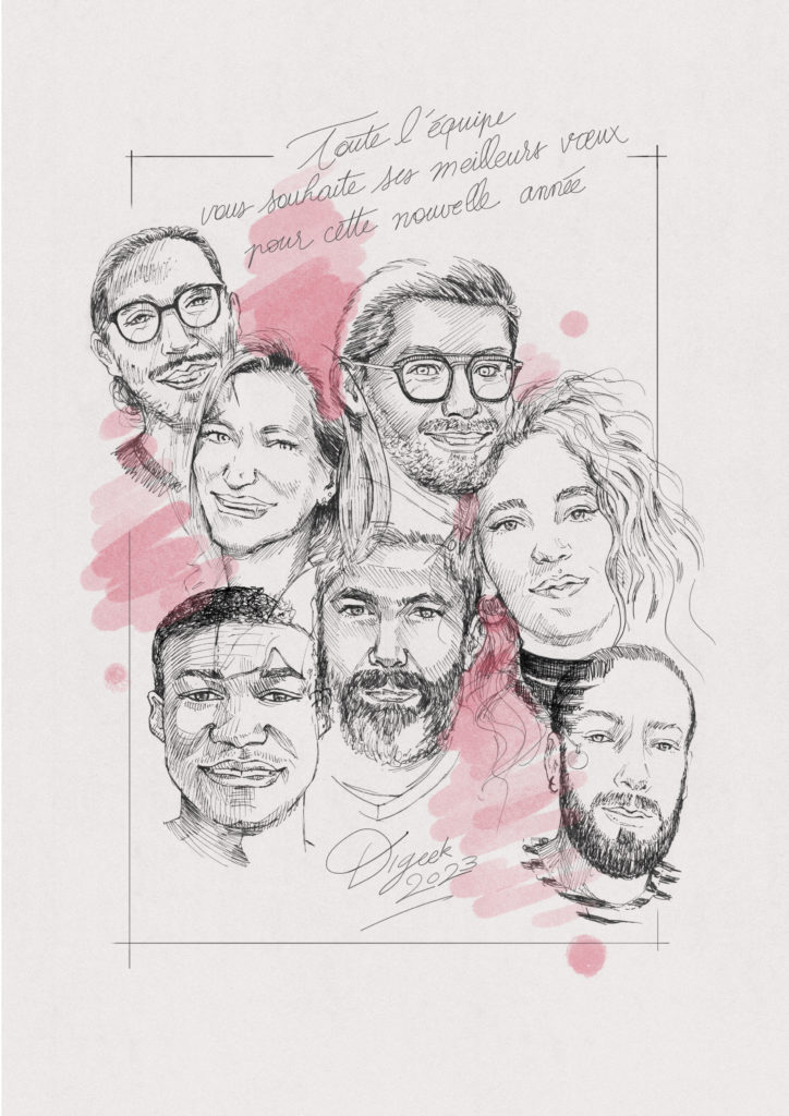 carte de voeux et illustration originale par Digeek