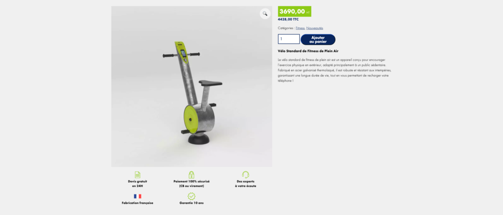 fiche produit site ecommerce