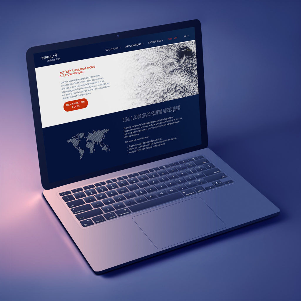 Site internet de Zephalto Industry, réalisé par la société Digeek