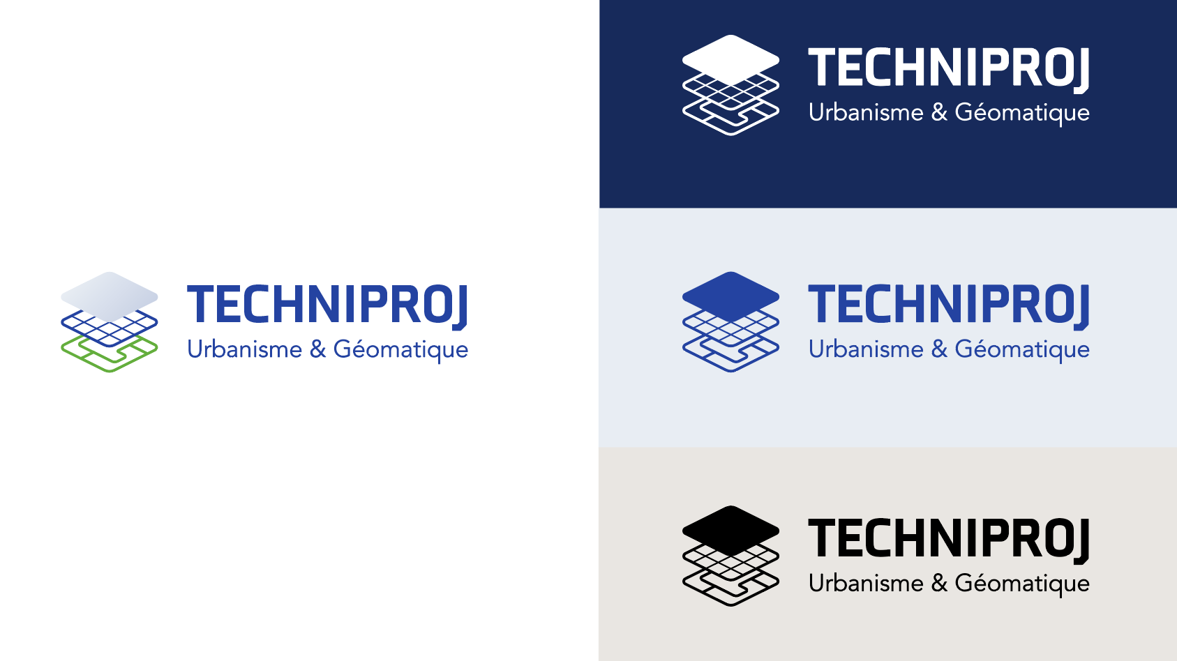 Création du logo de la société d'études en géomatique Techniproj