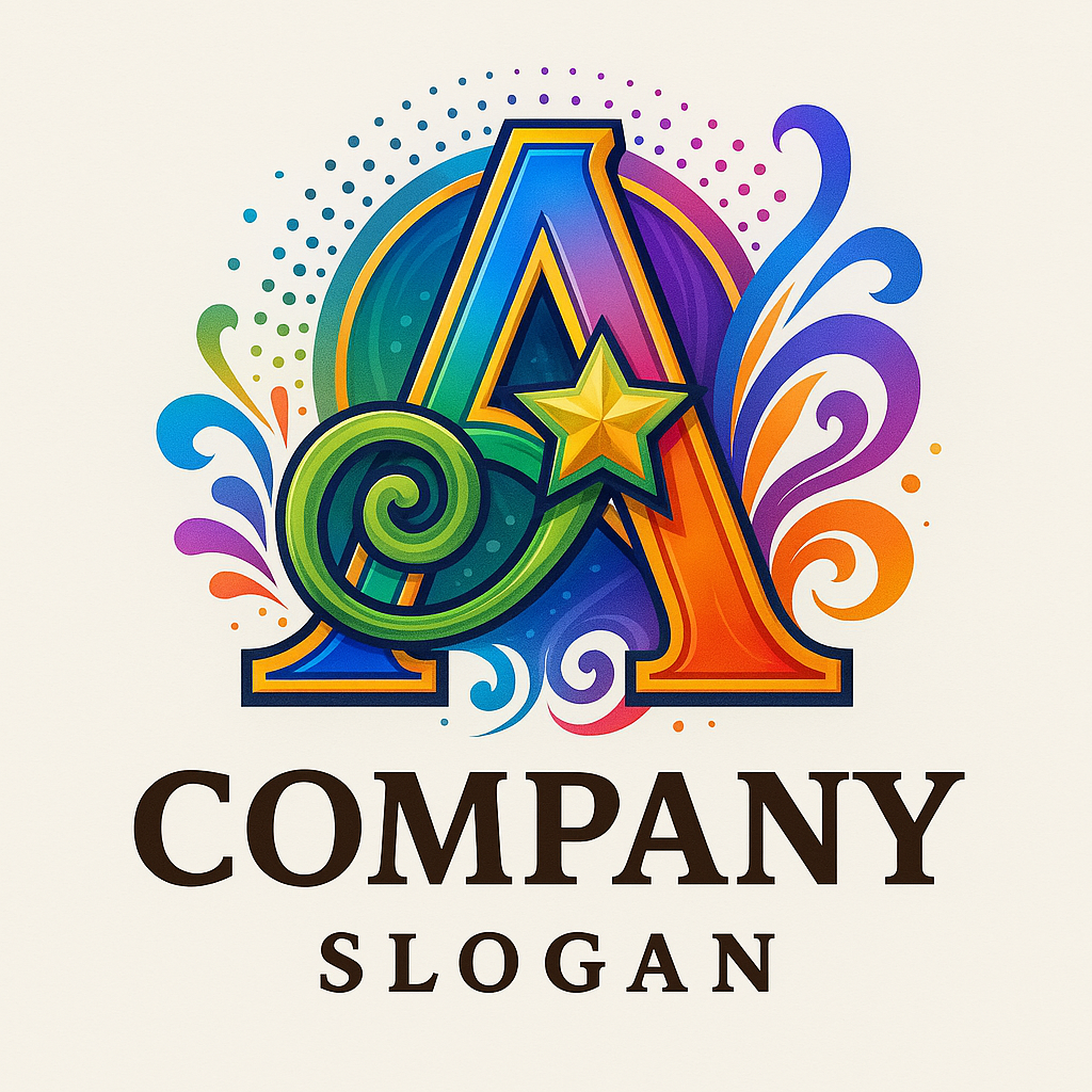 Exemple de logo à éviter : trop d’effets visuels (dégradés multiples, ombres, textures, superposition de symboles), faites appel à une agence de communication