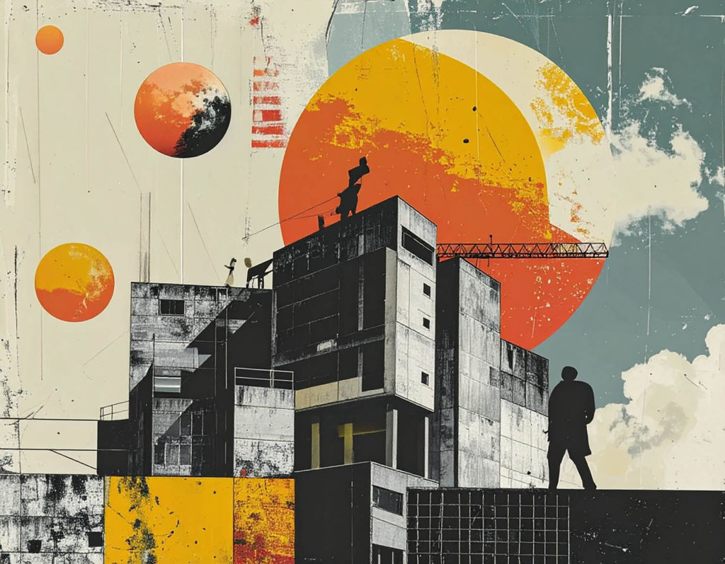 illustration style collage digital